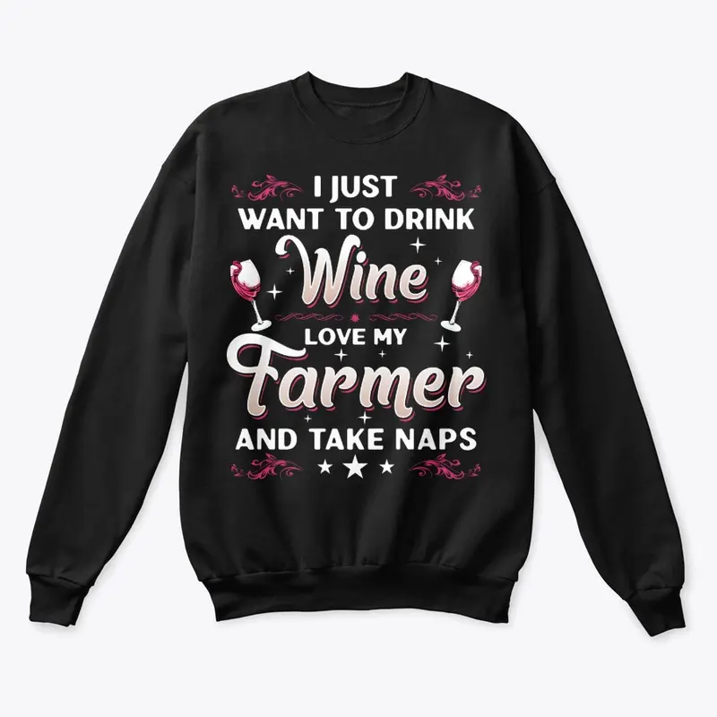 Funny Farmer's Wife And Wine Lover Gift